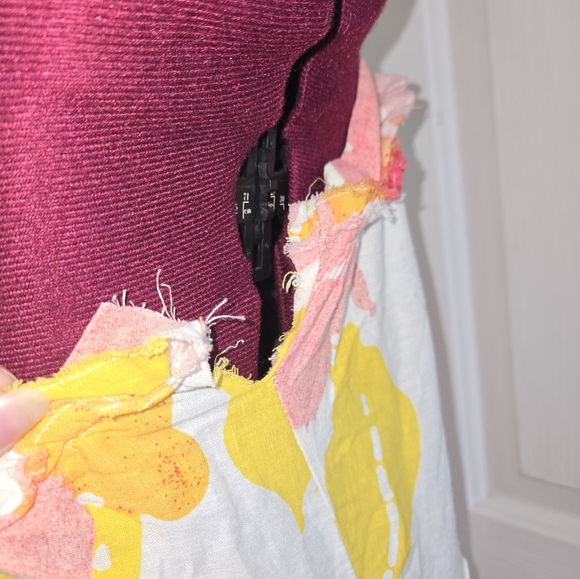 Free People Moonshine Floral XS Distressed Linen Dress - Picture 7 of 11